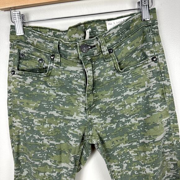 Rag & Bone Skinny Green Digital Graphic Camo Stretch Ankle Jeans 27 - Picture 6 of 10